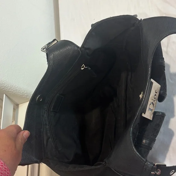 Dior *-* Black Shoulder Bag purse  with Silver Accents - Picture 2 of 8